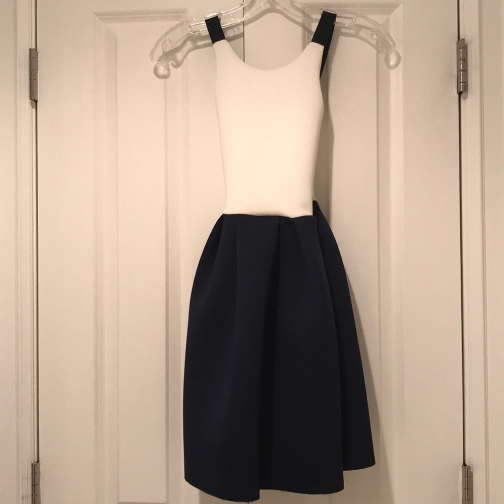 Navy and cream formal girls dress